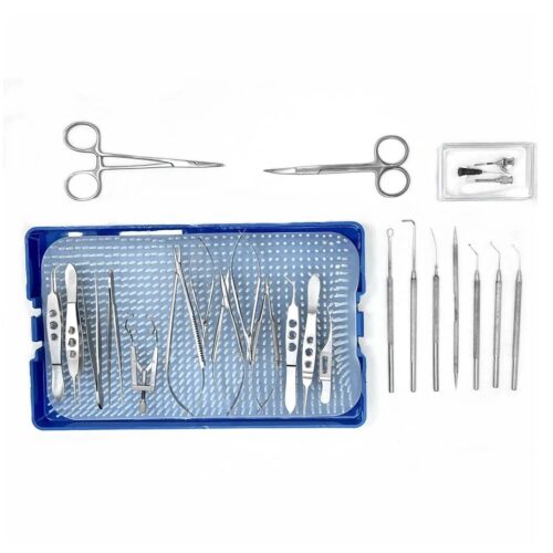 Ophthalmic Double Blepharoplasty Set of 26 Pcs for Eyelid Lift Hemostatic Eye Operate Brow Cataract Plastic Surgery Instruments